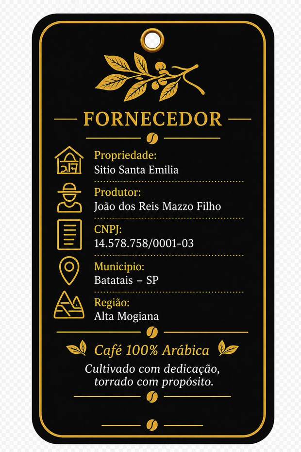 Ficha do fornecedor: Sítio Santa Emília, produtor João dos Reis Mazzo Filho, Alta Mogiana