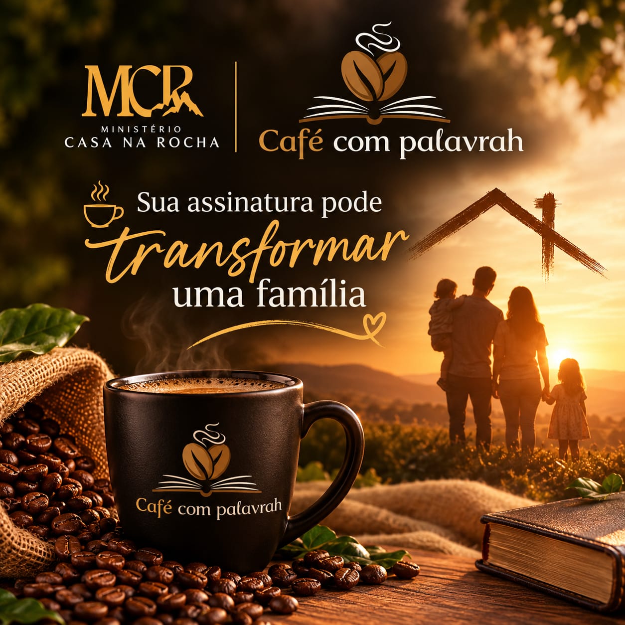 Parceria Café com Palavrah e Ministério Casa na Rocha (MCR): sua assinatura pode transformar uma família